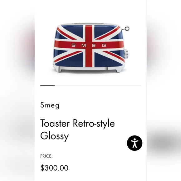 NIB SMEG Union Jack 2-Slice Toaster - Red, White, and Blue - Picture 7 of 8